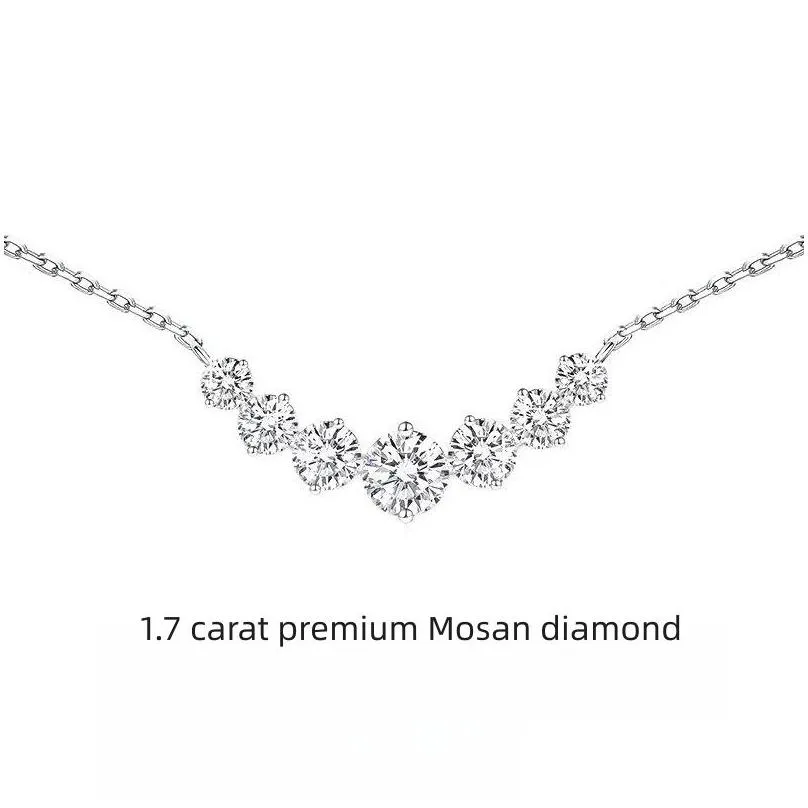 Moissanite Pendant S925 Sier Clavicle Chain Womens Necklace Engagement Anniversary Gift Drop Delivery Dhyvf