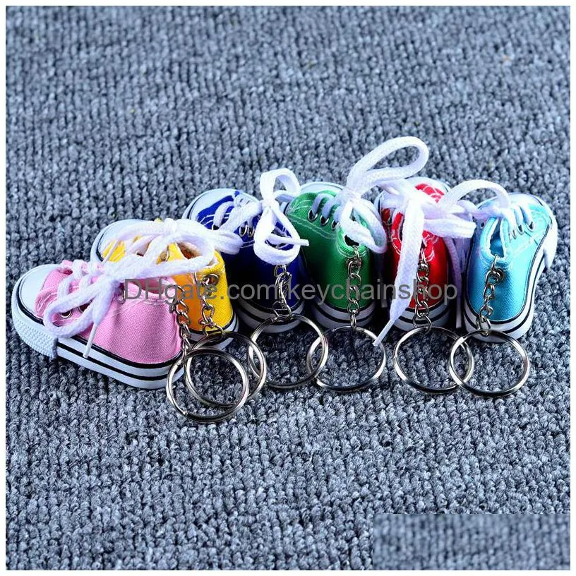 Luxury Creative Canvas Shoes Designer Key Chain Cell Phone Charms Sneaker Handbag Pendant Keyring Keychain For Adt Child Jewelry Drop Dhnbc