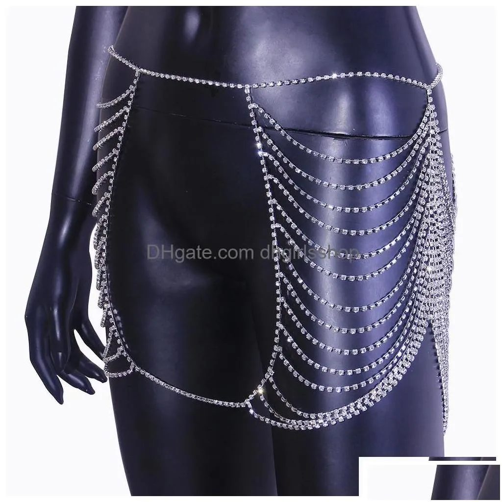 Other Stonefans Luxury Y Hip Waist Chain Mti Layer Underwear Handmade Beach Bikini Body Skirt Jewelry Night Club 221008 Drop Delivery