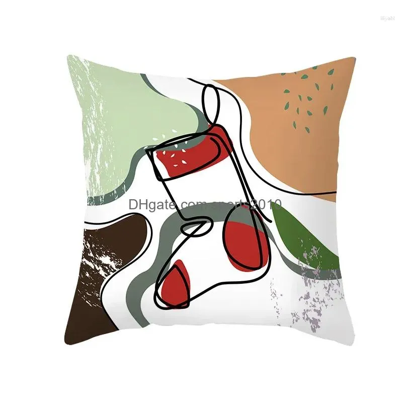 Cushion/Decorative Pillow Pillow Merry Christmas Home Decor Er 45X45 Cm Funny Cartoon Printed Kids Room Decoration Case Xmas Drop Deli Dhpht