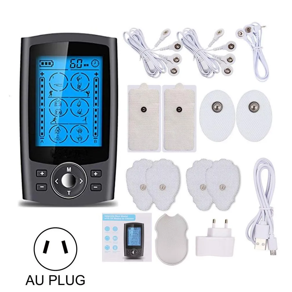 Portable Slim Equipment Tens Unit 24 Modes 20 Intensity Electric Stimation Masr Muscle Ems Therapy Pain Relief Adjustable Lightweight Dhrsu