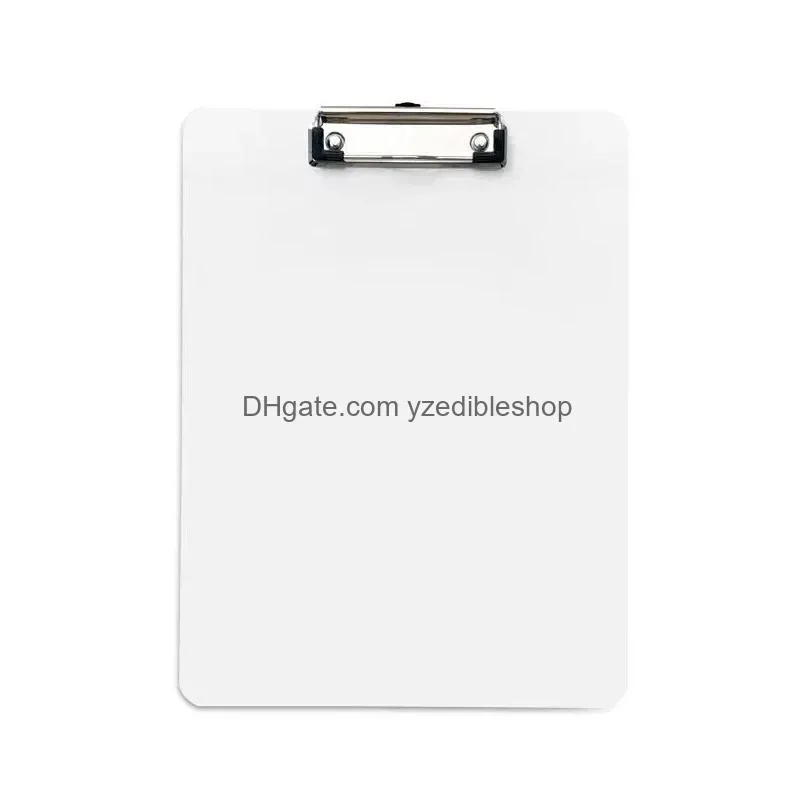 Storage Holders & Racks Sublimation A4 Clipboard Recycled Document Holder White Blank Profile Clip Letter File Paper Sheet Office Supp Dhnuy