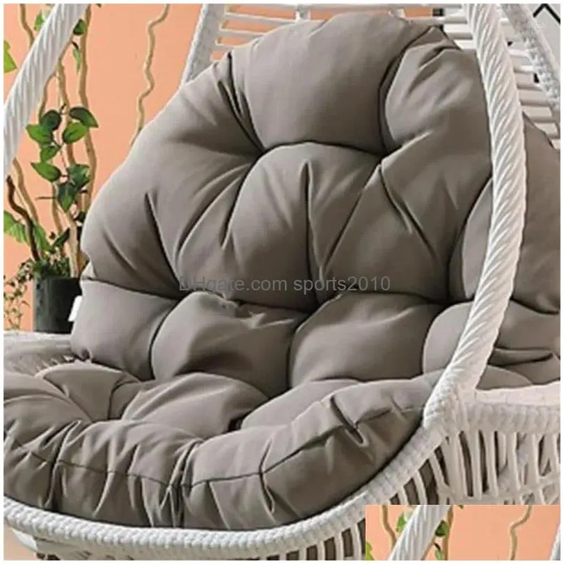 Cushion/Decorative Pillow Pillow Swing Egg Chair Foldable Hanging Basket Soft Seat For Indoor Outdoor Garden Rattan Hammock Drop Deliv Dhuzt