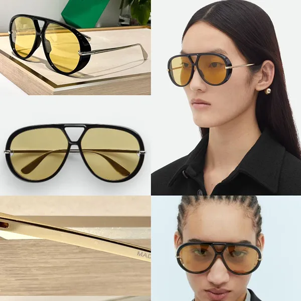 Innovative Designer Sunglasses For Men Women 1273 Avant-Garde Goggles Style Anti-Ultraviolet Acetate and Metal Oval Full Frame gold-tone Fashion Glasses Random Box