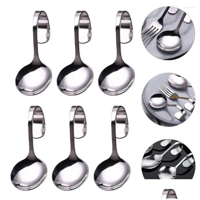 forks 6pcs coffee spoon salad scoop dessert spoons stainless steel stirring for tea desserts