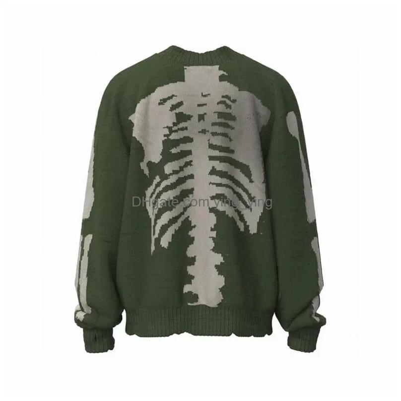 2023fw loose sweater men woman 1 high quality crewneck vintage green sweatshirts