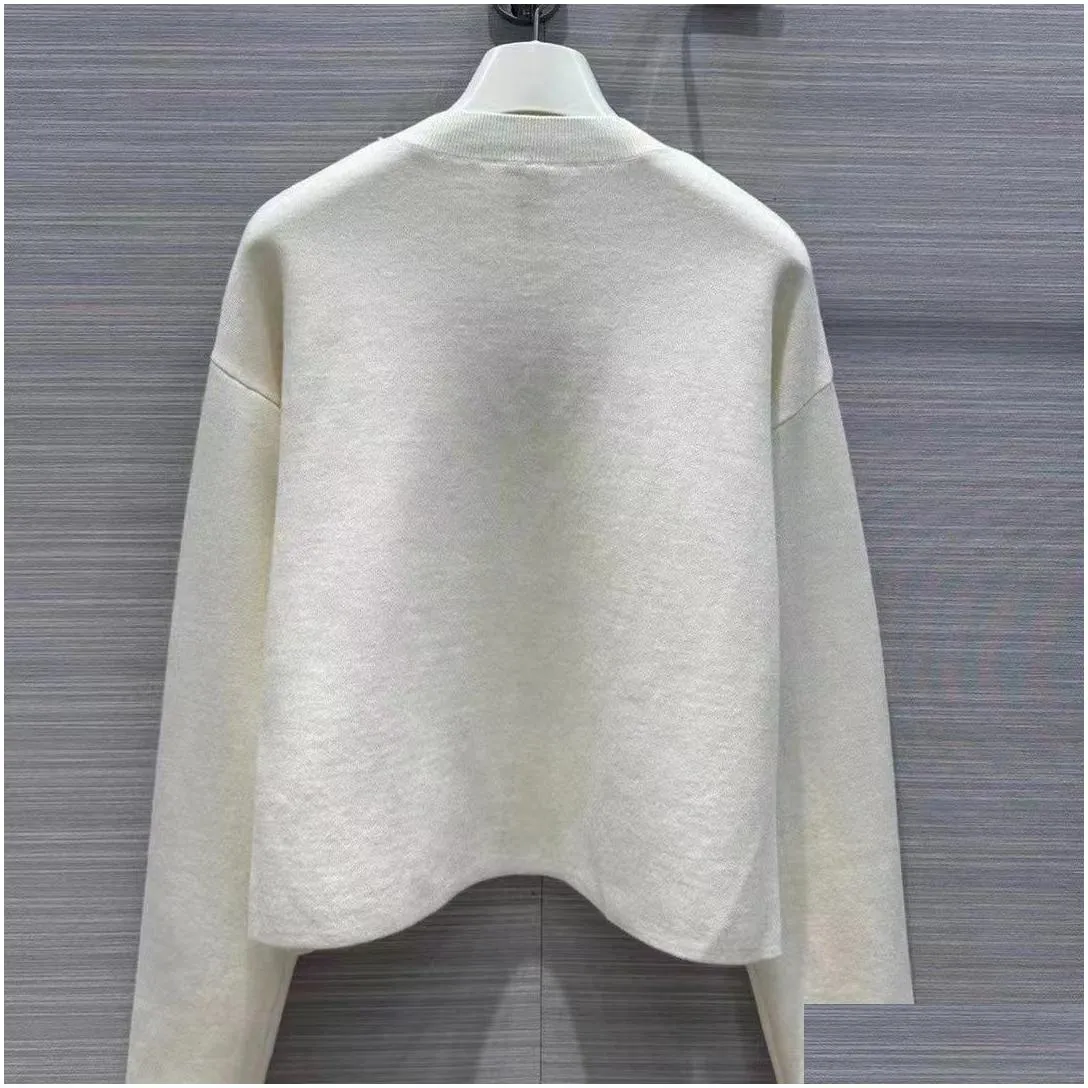 23ss new womens sweater autumn trendy long-sleeved top high-end slim pullover coat designer sweater women white thin knit sweaters