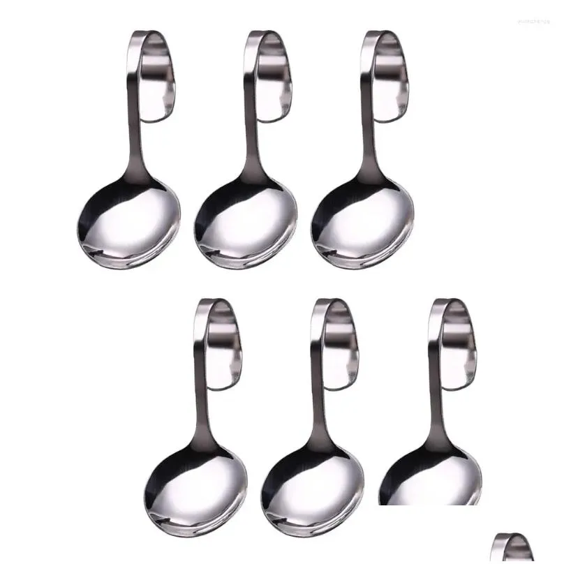 forks 6pcs coffee spoon salad scoop dessert spoons stainless steel stirring for tea desserts