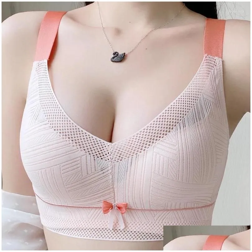 bras women`s full figure wire free lace plus size bra non padded minimizer