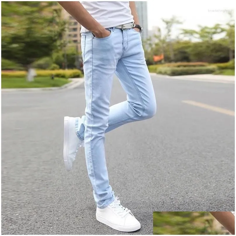 Men`S Jeans Mens Jeans 2023 Men Stretch Skinny Male Designer Brand Super Elastic Straight Trousers Slim Fit Fashion Drop Delivery App Dhutd