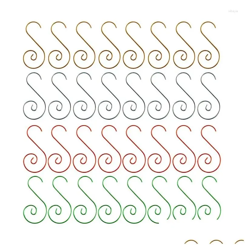 christmas decorations 20pcs metal s-shaped hook rack mini multi-purpose hooks tree holder decoration stainless steel party supplies