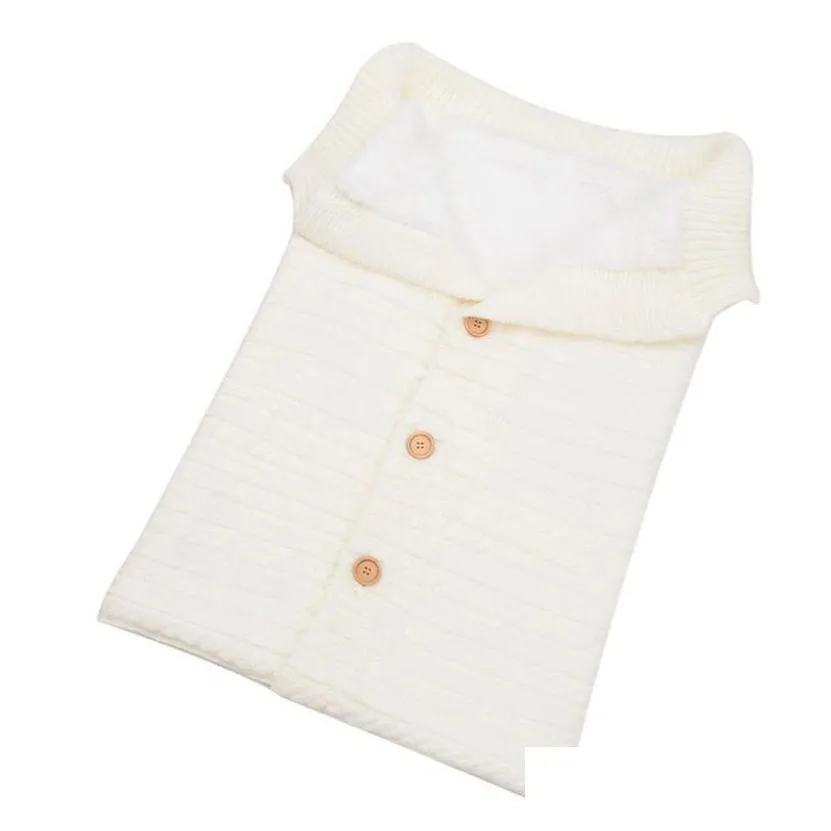 newborn baby winter warm sleeping bags infant button knit swaddle wrap swaddling stroller wrap toddler blanket sleeping bags4232802