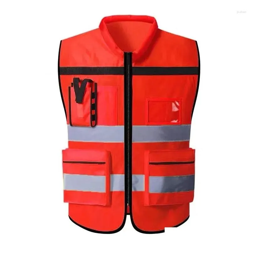 motorcycle apparel high visibility reflective safety vest personalized customized night cycling work clothes for construction workers