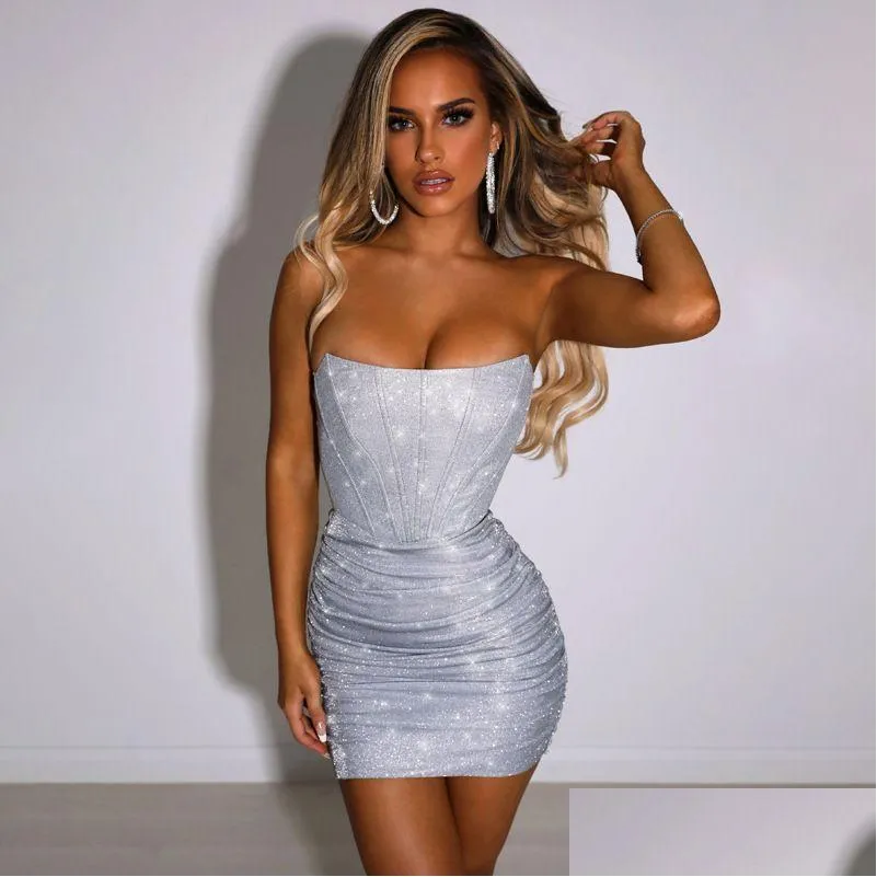 Basic & Casual Dresses Casual Dresses High Quality Strapless Bodycon Dress Women Party 2022 Midi House Of Cb Mesh Celebrity Evening C Dhaul