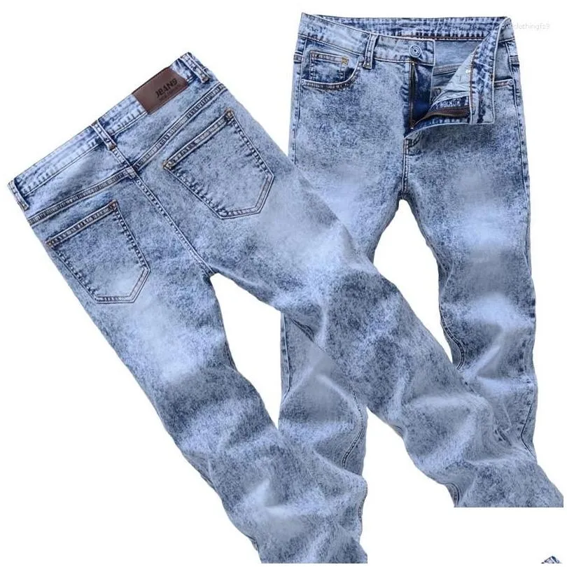 Men`S Jeans Mens Jeans 2023 Men Stretch Skinny Male Designer Brand Super Elastic Straight Trousers Slim Fit Fashion Drop Delivery App Dhutd