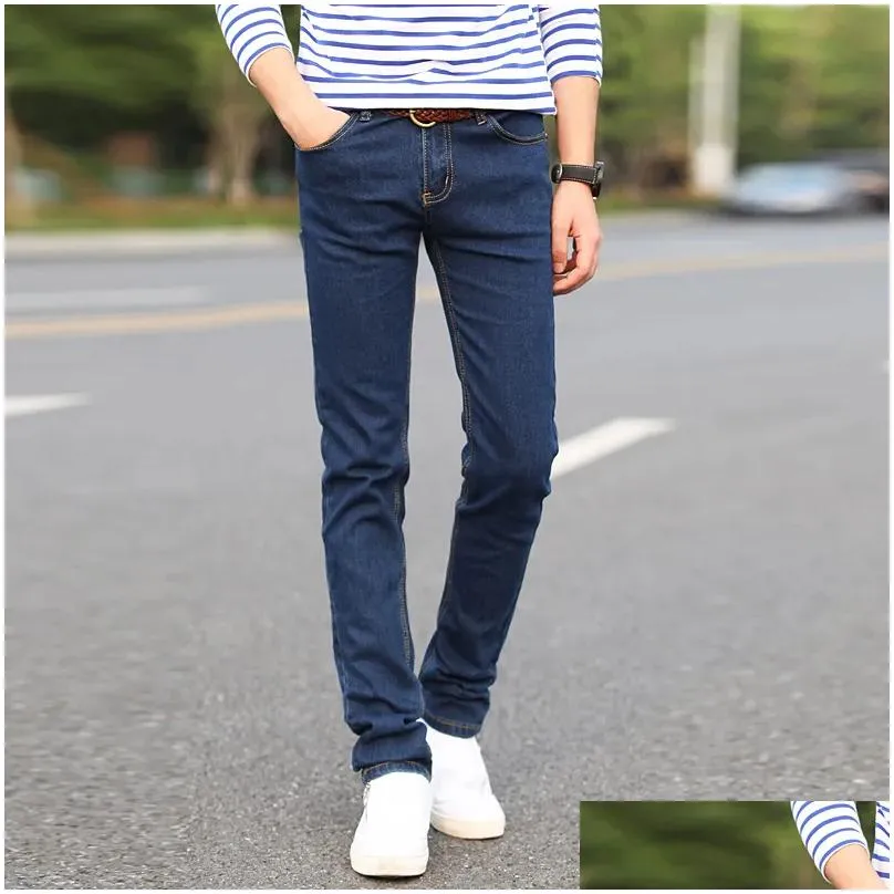 Men`S Jeans Mens Jeans 2023 Men Stretch Skinny Male Designer Brand Super Elastic Straight Trousers Slim Fit Fashion Drop Delivery App Dhutd