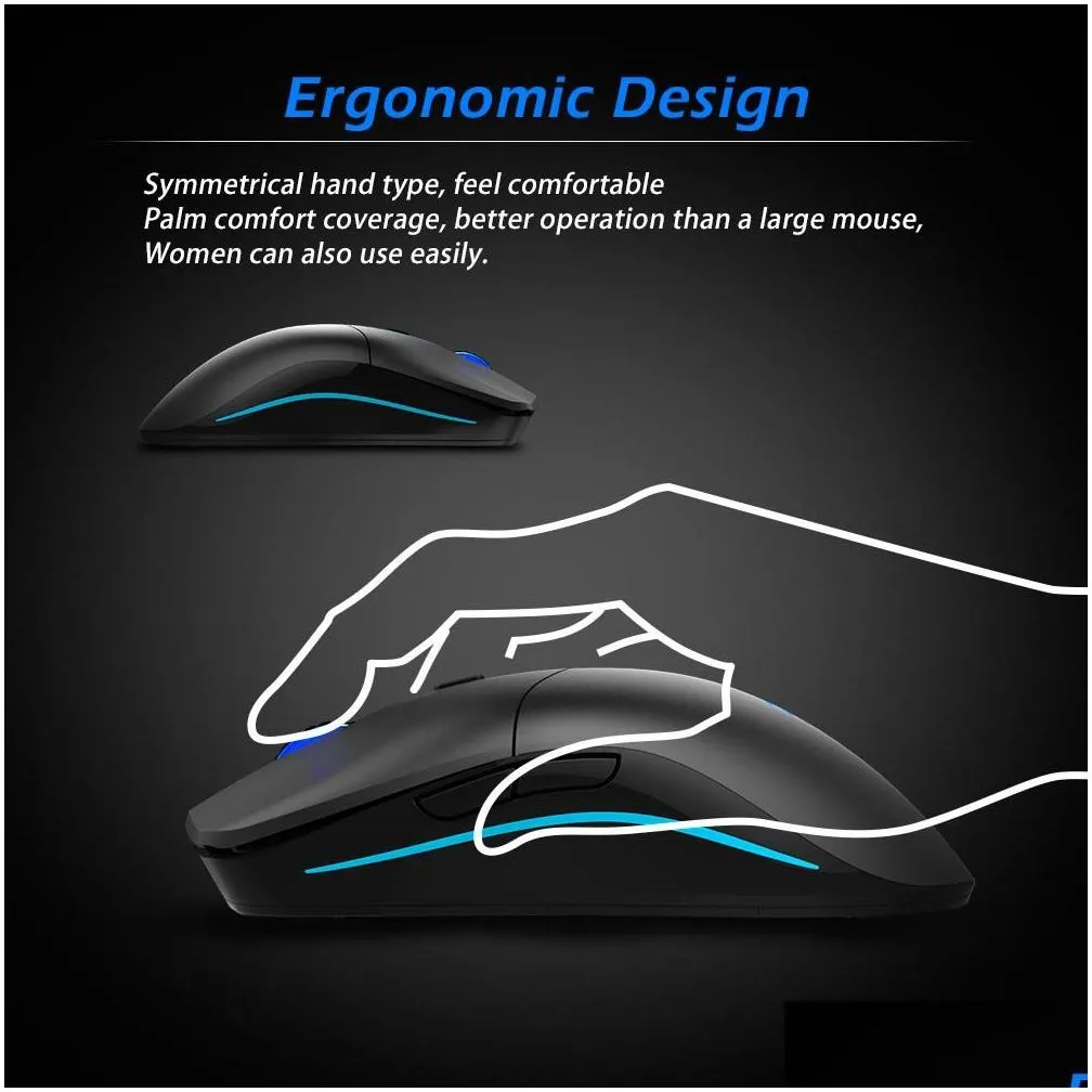 mice 2.4g wireless mouse gaming mouse 3600dpi 6 button mute ergonomic mice for macbook laptop pc game mouse