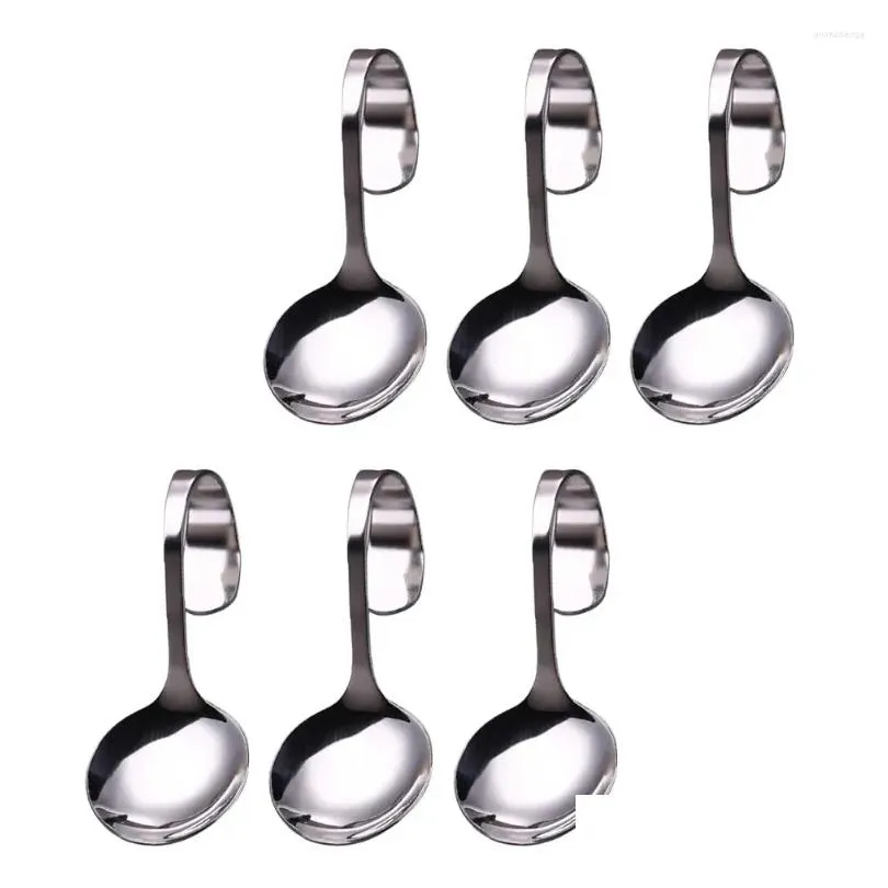 forks 6pcs coffee spoon salad scoop dessert spoons stainless steel stirring for tea desserts