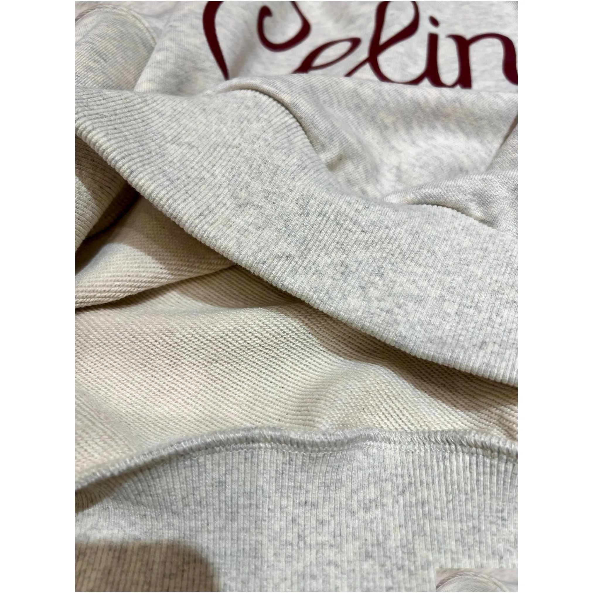 2024 early spring new sports and leisure style gray white letter pattern round neck long sleeved loose hoodie woman sweater