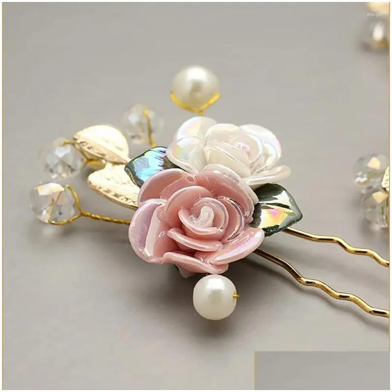 hair accessories chinese style girls hairpin exquisite white crystal fork fashion leaf pins wedding party bride ornaments