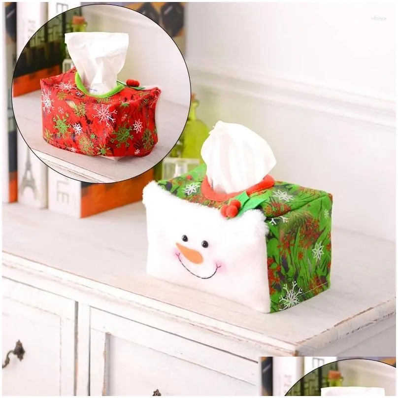 christmas decorations toilet paper holder case boxes santa claus tissue cover bags non-woven fabric xmas home decor towels organizer