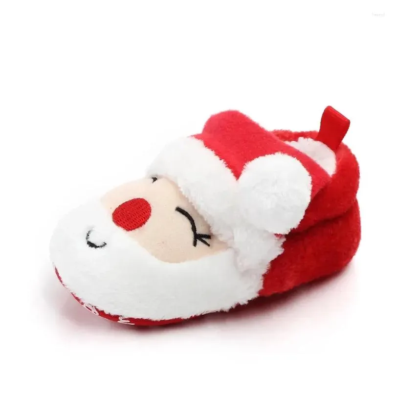 first walkers baby shoes for winter christmas infant cute santa boys and girls 11cm/12cm/13cm 0-12 months warm lining inside soft