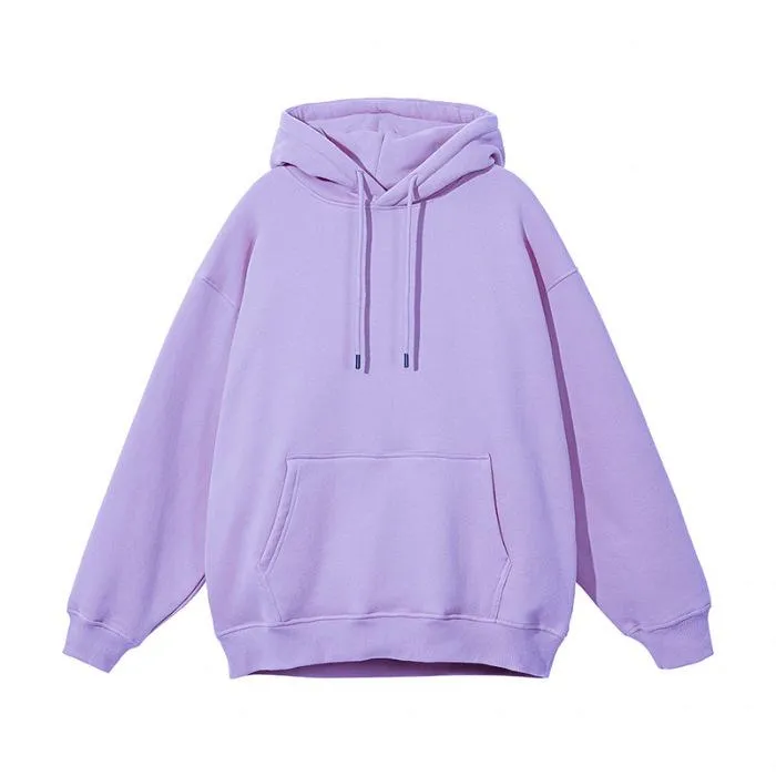 320g heavy cotton solid color couple hoodie base pullover all cotton autumn and winter fashion