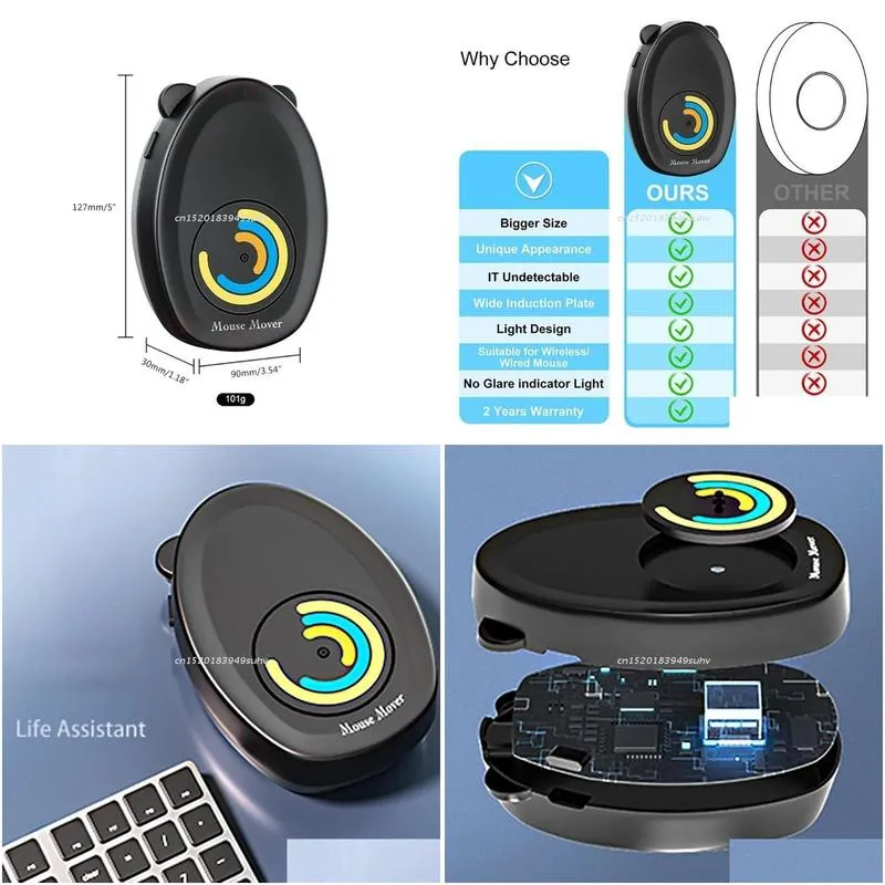 accessories mouse movement simulator mouse jiggler mouse mover driverfree mouse movement simulation with on/off switch usb charge