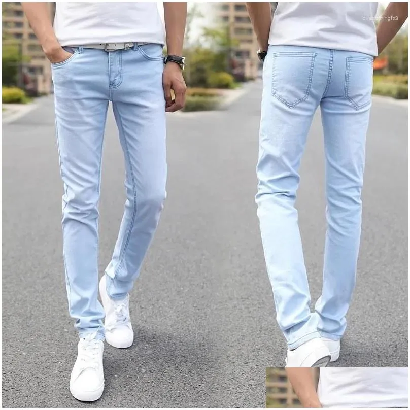 Men`S Jeans Mens Jeans 2023 Men Stretch Skinny Male Designer Brand Super Elastic Straight Trousers Slim Fit Fashion Drop Delivery App Dhutd