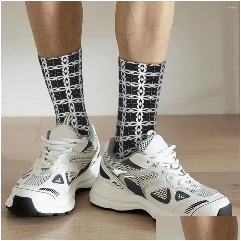 men`s socks lattice purple white men women windproof novelty spring summer autumn winter stockings gift