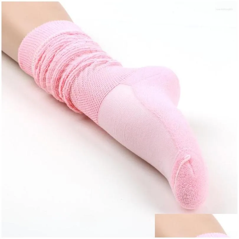 Socks & Hosiery Women Socks Slouch Scrunchy For Colorf Long Loose Stacked Chunky Cotton Ladies Girls Casual Knee High Sock Knitted Bo Dht1D