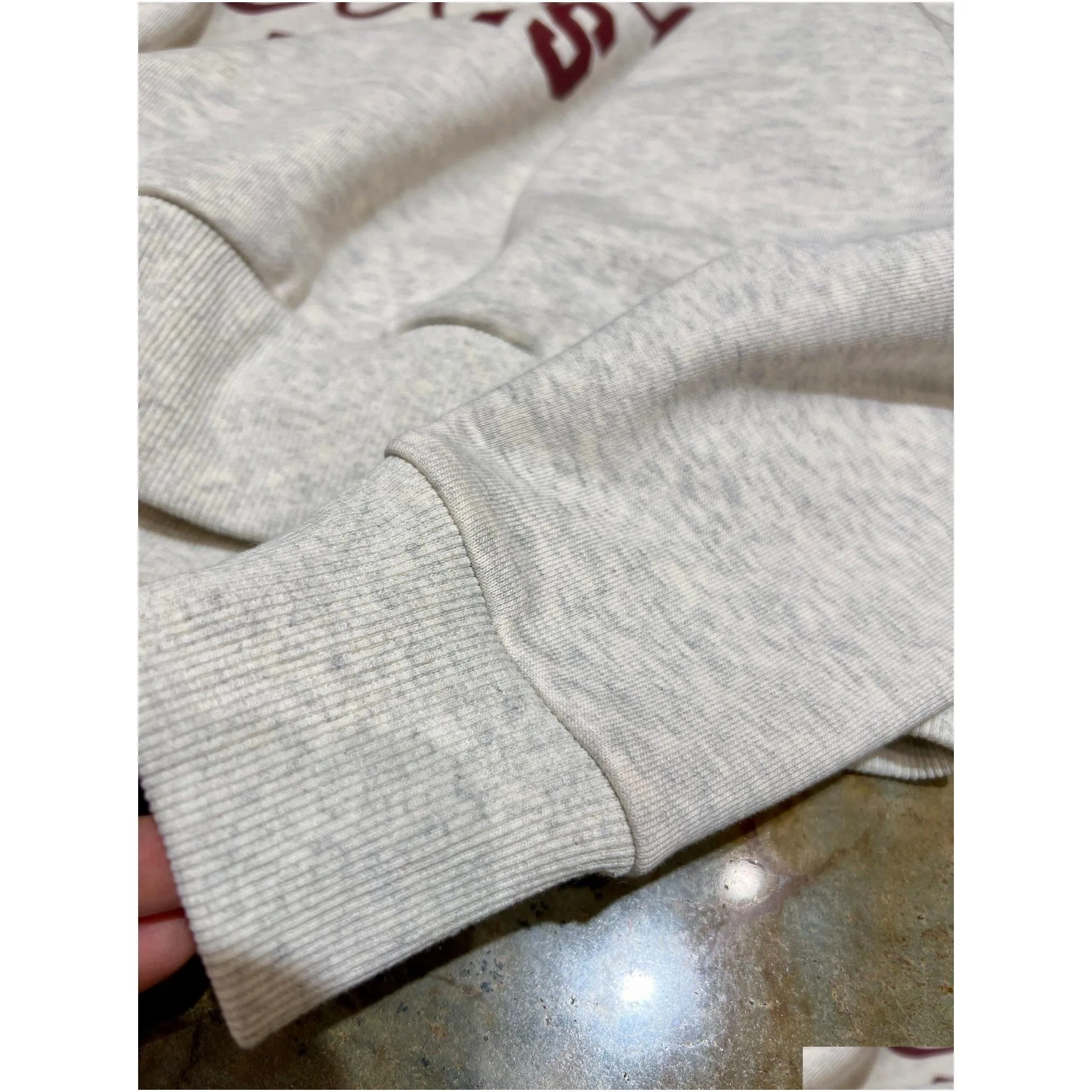 2024 early spring new sports and leisure style gray white letter pattern round neck long sleeved loose hoodie woman sweater