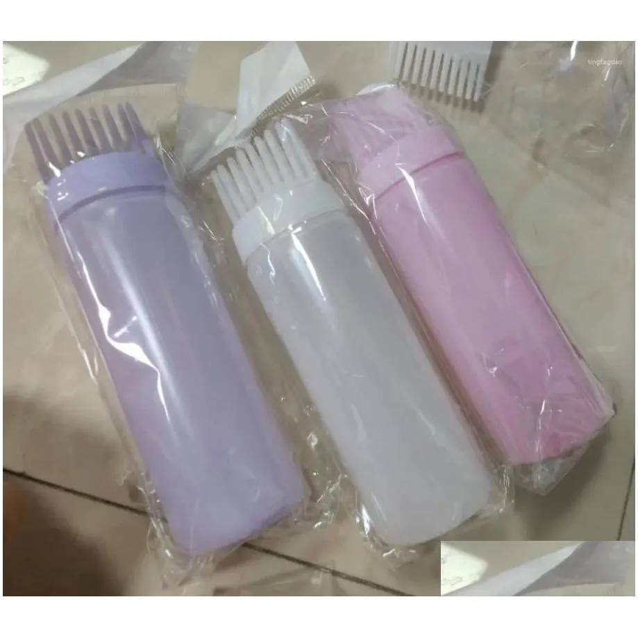 storage bottles 180ml portable hair oil applicator bottle hairdressing shampoo dye refillable coloring styling tools