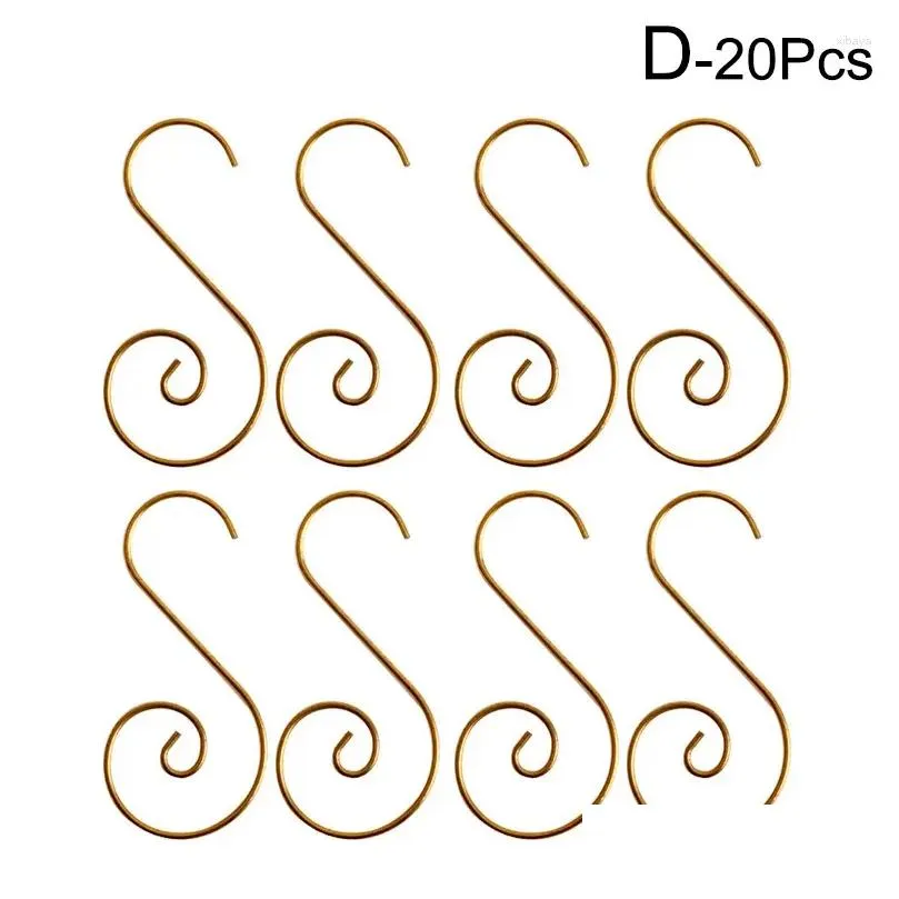 christmas decorations 20pcs metal s-shaped hook rack mini multi-purpose hooks tree holder decoration stainless steel party supplies