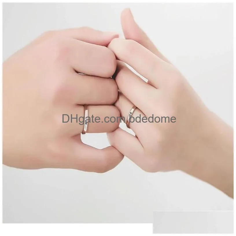 Couple Rings Couple Ring Promise Commemorative Lover Sun Moon Adjustable Woman Man Fashion Accesories Rings Gift Valentines Day 3 4Ly Dhtjp