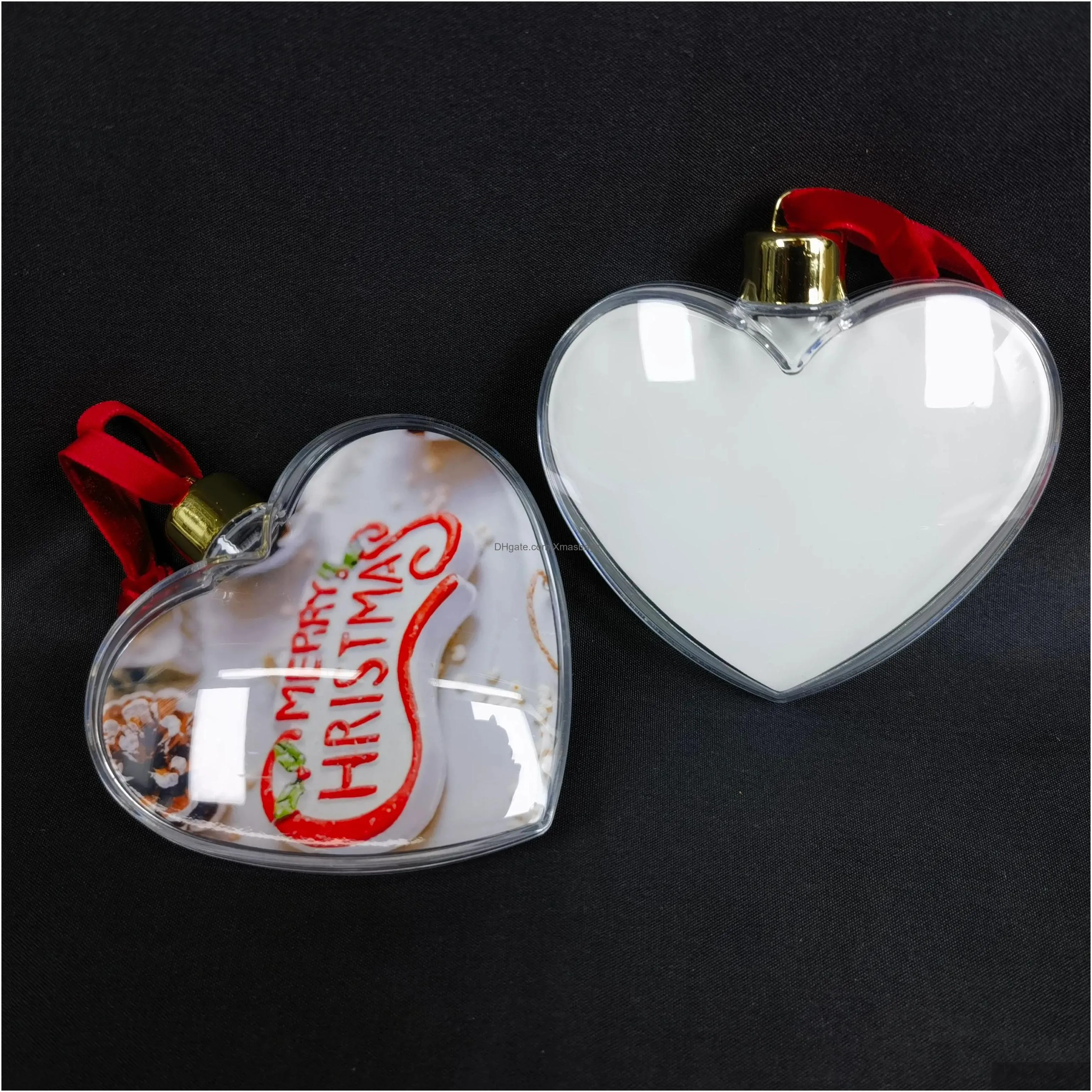 sublimation transparent christmas ball ornament double-side printed sublimation pendant diy christmas tree decorations dhs 11.8