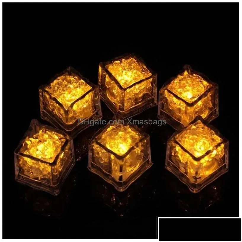 party decoration aoto colors mini romantic luminous artificial ice cube flash led light wedding christ h1221 drop delivery home gard