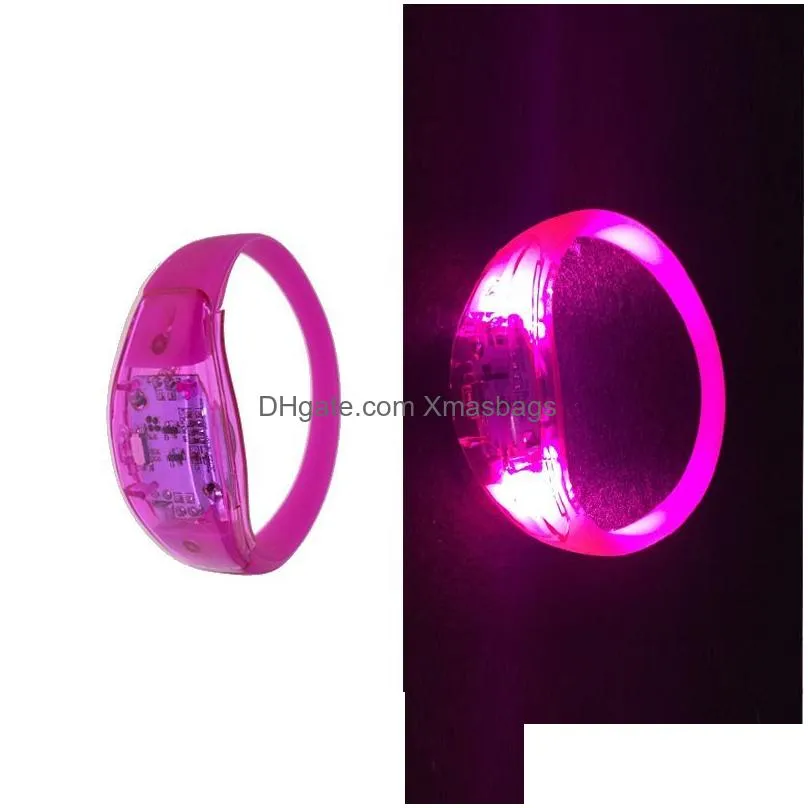 silicone sound controlled led light bracelet festive party supplies activated glow flash bangle wristband gift wedding party favors wholesale carnival