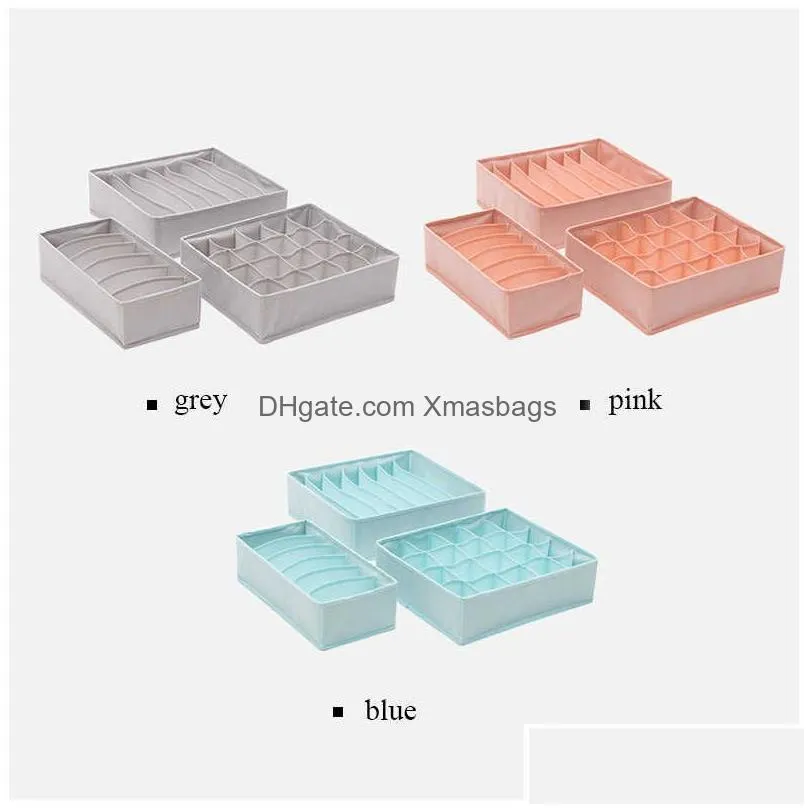 wholesale 3pcs/set non-woven fabric underwear organizer bras socks drawer organizer foldable underwear box wardrobe clothes storage box