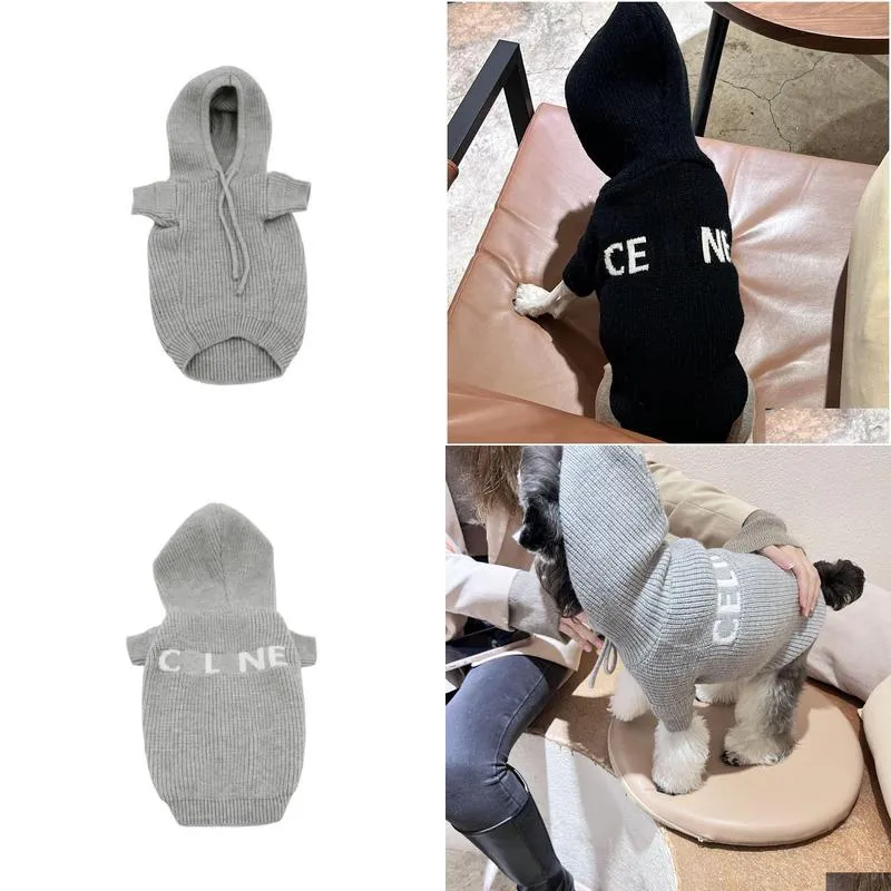designer dog clothes autumn and winter pet grey knitting sweater chenery teddy fadou coat corgi cat clothes sweater