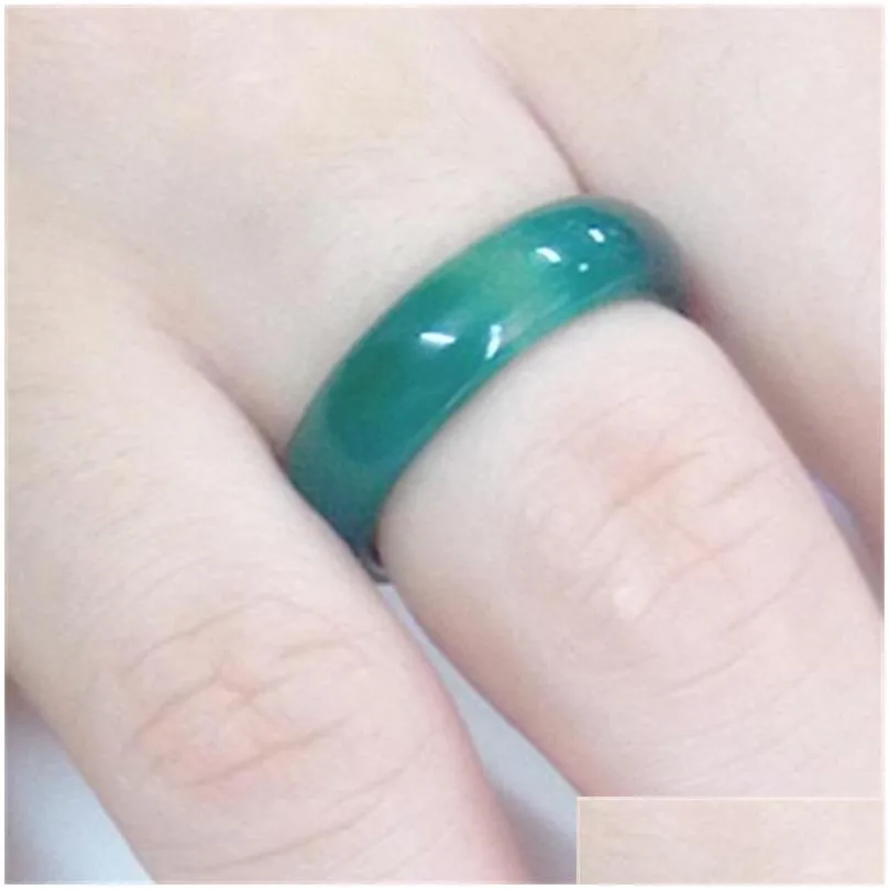 Band Rings 100% Mixed Size Natural High Quality Jade Ring Burma Straight Pick Color Is Fl Of Variation 2 758 Q2 Drop Delivery Jewelry Dhk7O