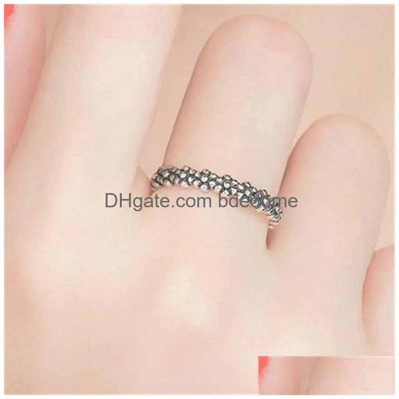 Band Rings Authentic 925 Sterling Sier Stackable Ring Daisies Flower Finger Rings For Women Jewelry Gift 2031 Q22 Drop Delivery Jewel Dhn7D