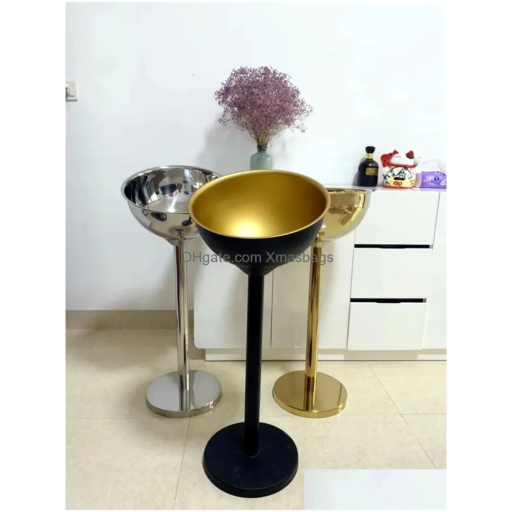 tabletop wine racks 304 stainless steel champagne basin floor standing stand cooling ice bucket golden silver wine beer ice