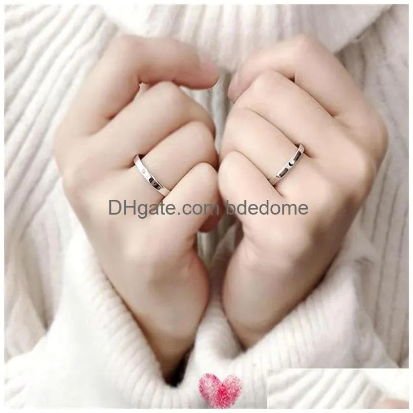 Couple Rings Couple Ring Promise Commemorative Lover Sun Moon Adjustable Woman Man Fashion Accesories Rings Gift Valentines Day 3 4Ly Dhtjp