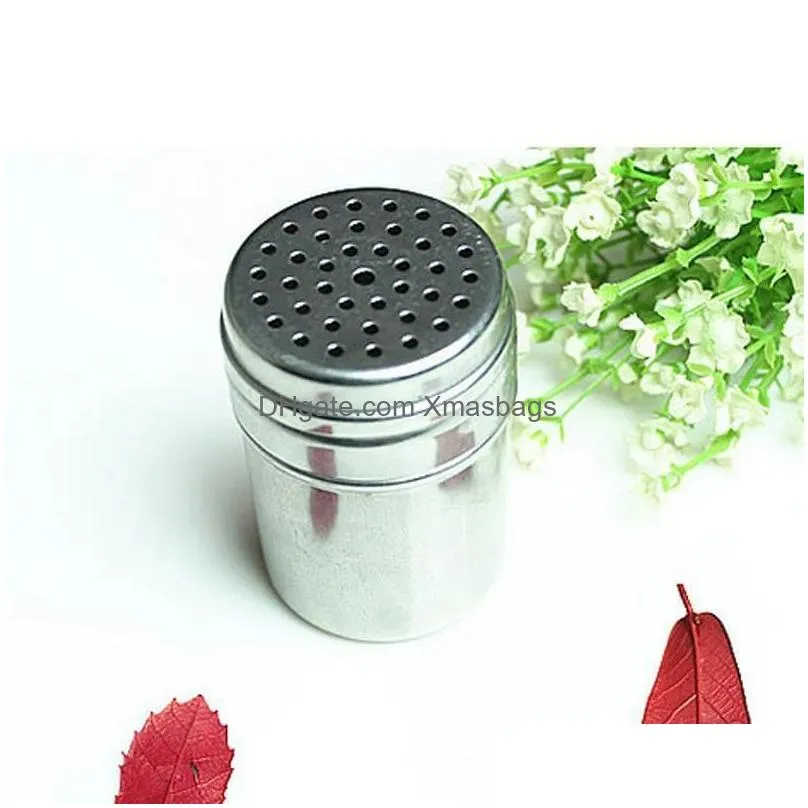 stainless steel condiment shakers kitchen container bbq seasoning bottle pepper powder tool spice powder sprinkling pot