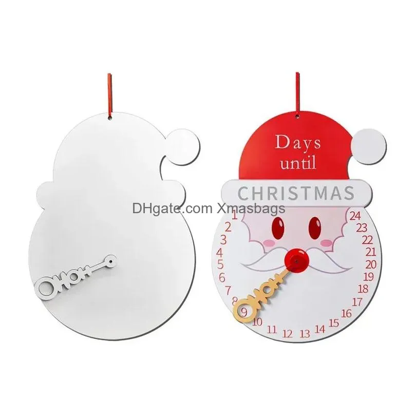 sublimation christmas tree decorations countdown calendar blanks mdf wooden hanging calendar ornaments 1110