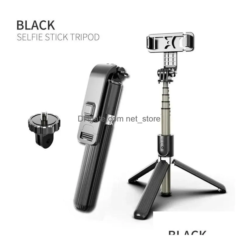 tripods 2021 4 in1 bluetooth wireless selfie stick tripod foldable universal for smartphones for  and sports action cameras