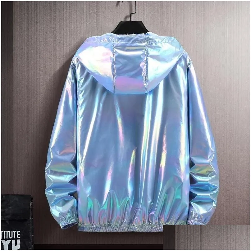 Men`S Jackets Mens Jackets 2023 Summer Colorf Shiny Sunsn Clothing For Men And Women Couples Thin Breathable Color Jacket Trend Plus S Dhhei