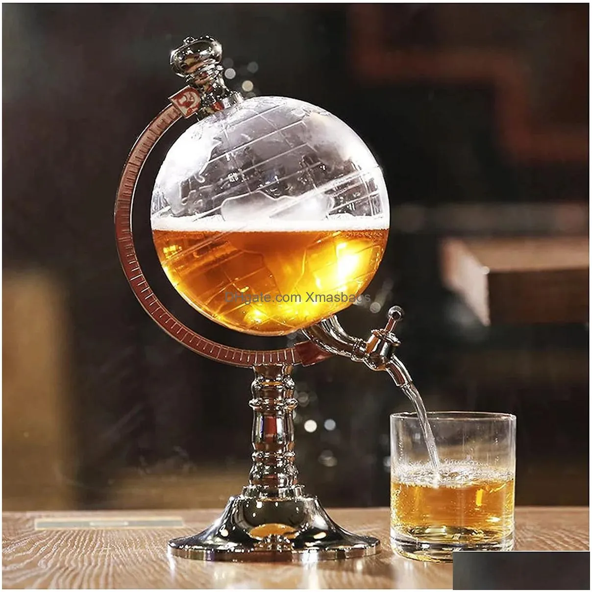 3.5l globe decanter beer drink dispenser wine stations alcohol drink water whiskey beverage liquor dispenser for home bar tools 231228