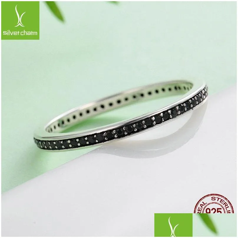 Band Rings 2022 Band Rings Top Sale Authentic 925 Sterling Sier 2 Colors Dazzling Cz Stackable For Women Wedding Jewelry Mother Gift Dhpbl
